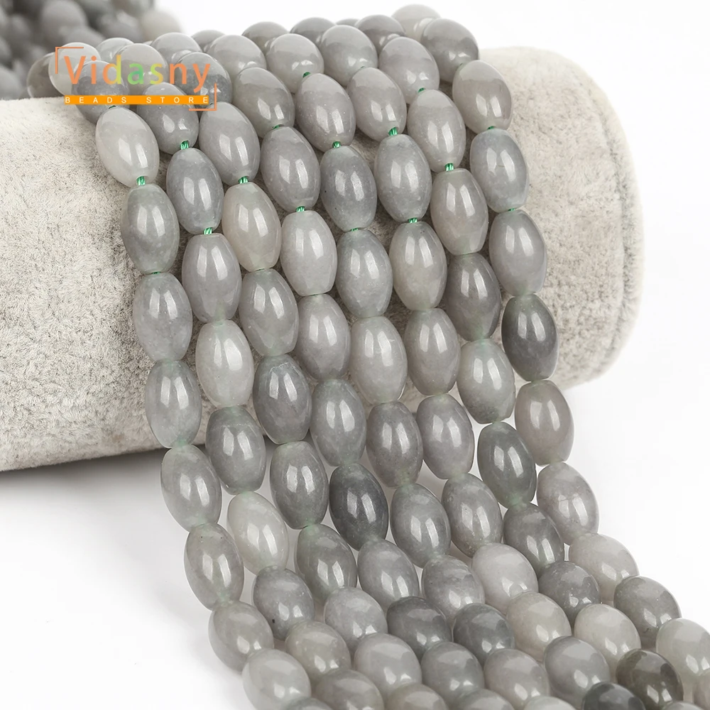 8x12mm Natursteine Gary Chalcedon Reiskornform Lose Perlen für Schmuckherstellung Passend für DIY Armbänder Halsketten Zubehör – Detail 6
