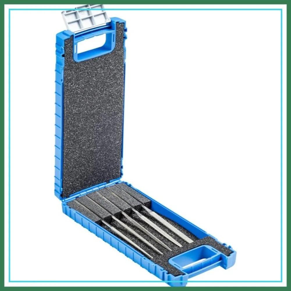 

Diamond Needle File Set, 5-Piece, Grit D126, 5.5 inch, Plastic Case for Tool Making