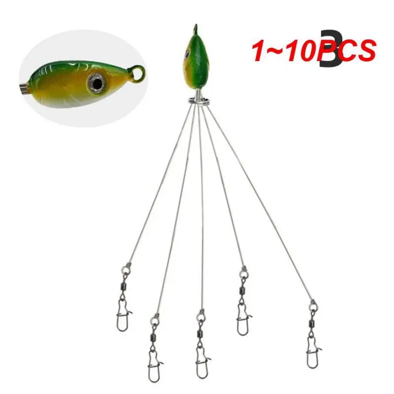 1~10PCS Fishing lure Rig Head Swimming Bait Umbrella Rig 5 Arms Bass Fishing Group Lure Extend Spinner Bait