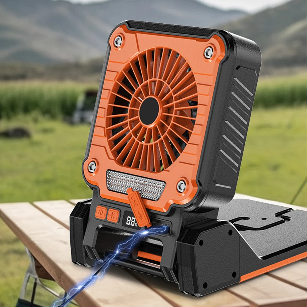 مروحة خارجية TYPE-C شحن درجة الحياة شاشة LCD مقاومة للماء شاشة ديجيتال محمولة لصيد الأسماك ملحقات مكيف الهواء البارد #5