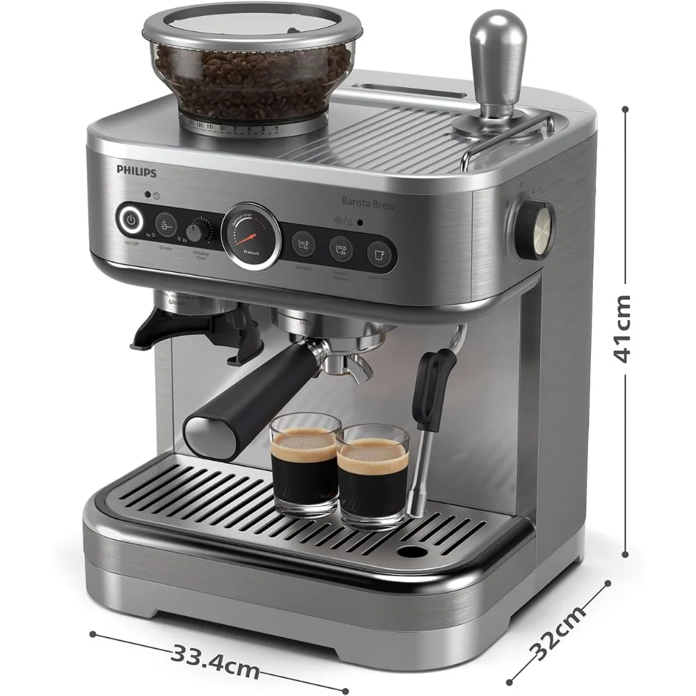 Barista Brew-máquina de Espresso semiautomática, Espresso individual y doble, botón Americano, contenedor de frijol de 250g, guía interactiva