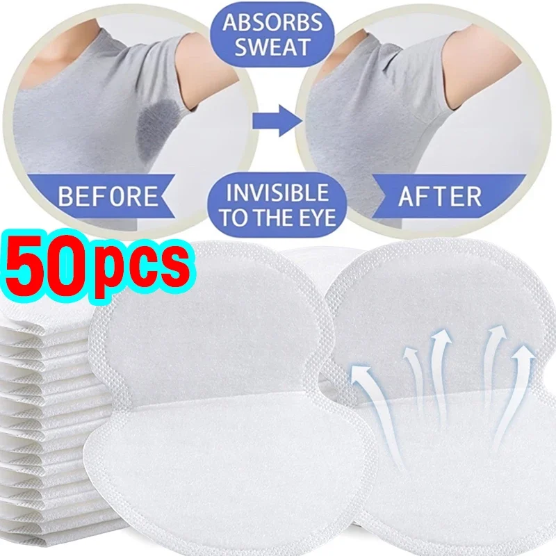 50/10pcs Unisex Sweat Pads Summer Deodorants Underarm Anti Perspiration Sweat Pads Disposable Armpit Absorb Sweat Shield Pad