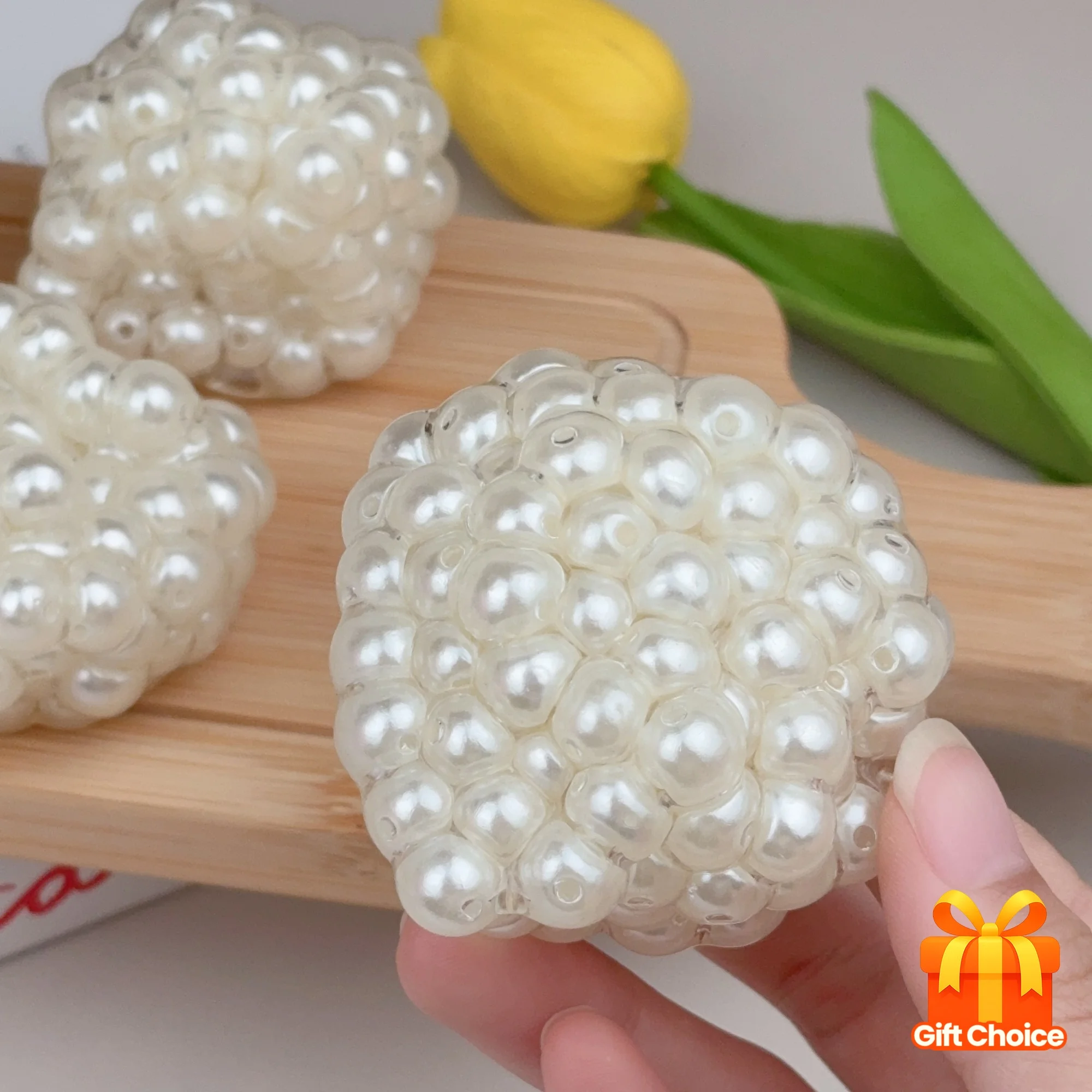 Novel Pearl Slow Rebound Squishy Ball, Exquisite Swirl Texture High Gloss, Desk Decor for Office Party Gift