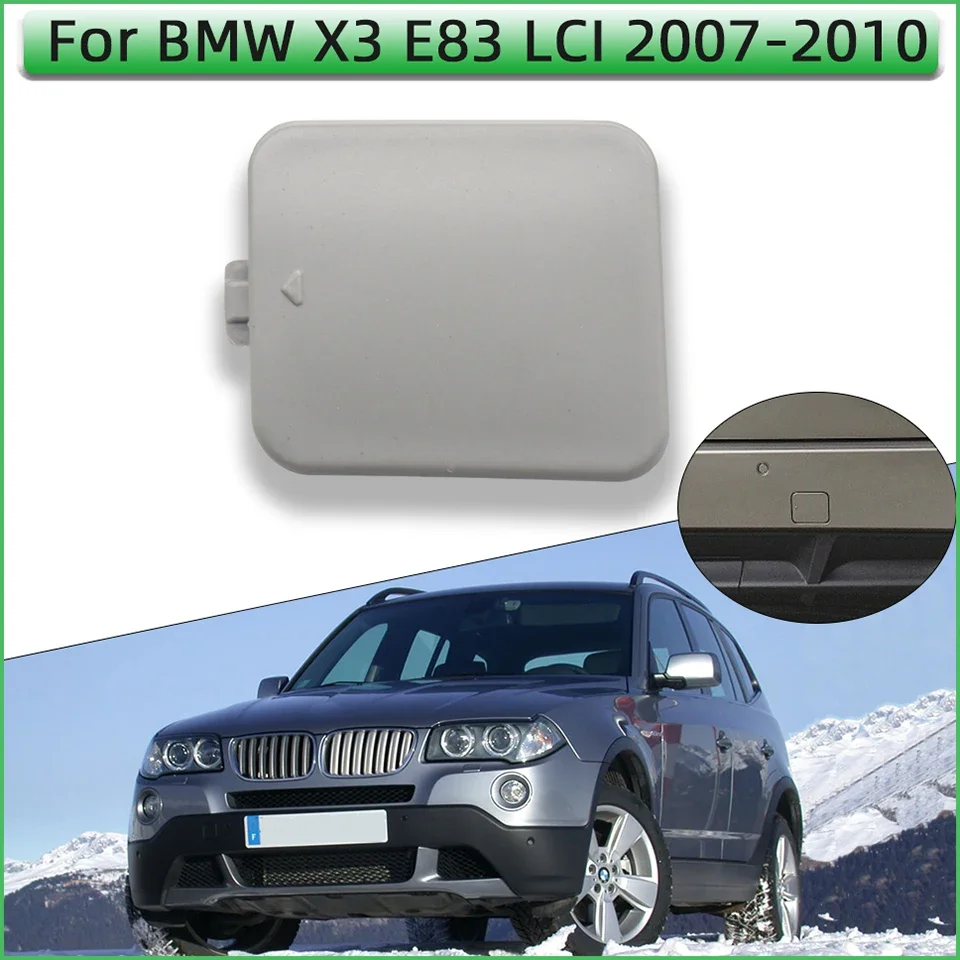 خطاف سحب خلفي للسيارة ، غطاء غطاء عين لسيارة BMW X3 ، E83 LCI ، away-Shell ، غطاء سحب عالي الجودة ، أسود مطلي بالفضة