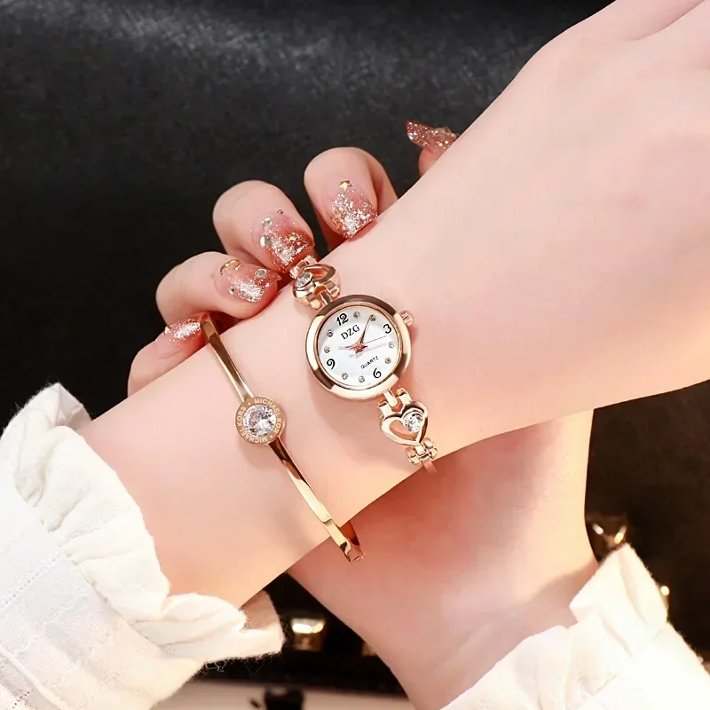 2024 Fashion Women Heart Bracelet Watch Rose Gold Quartz Watch Wristwatch Women Dress Casual Bracelet Watches Relogios Feminino