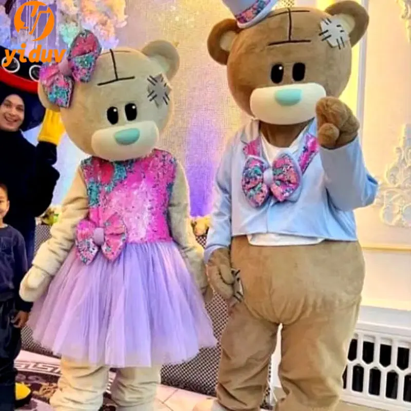 Disfraz de Mascota de oso de peluche para adultos, disfraz de oso marrón, evento publicitario, fiesta de disfraces, espectáculos de escenario de Anime, accesorios sorpresa, boda