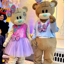 Wedding Teddy Bear Mascot Costume Brown Bear Advertising Event Costume Fancy Dress Party Anime Stage Shows Adult Surprise Props