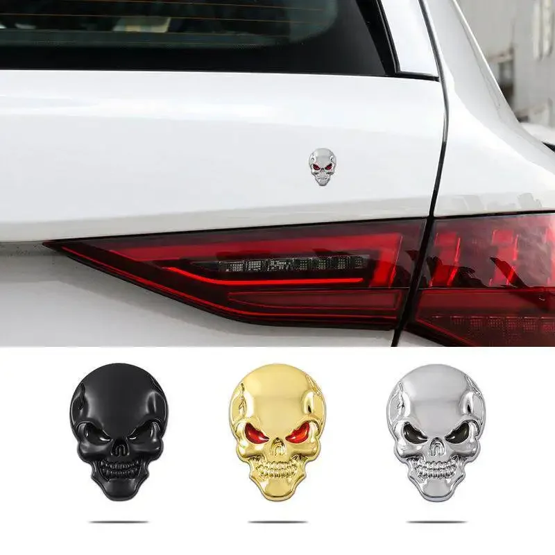 3D Metal Skull Car Sticker Personality Creative Decorative Truck Tag Badge Styling Decorative Sticker Accessories