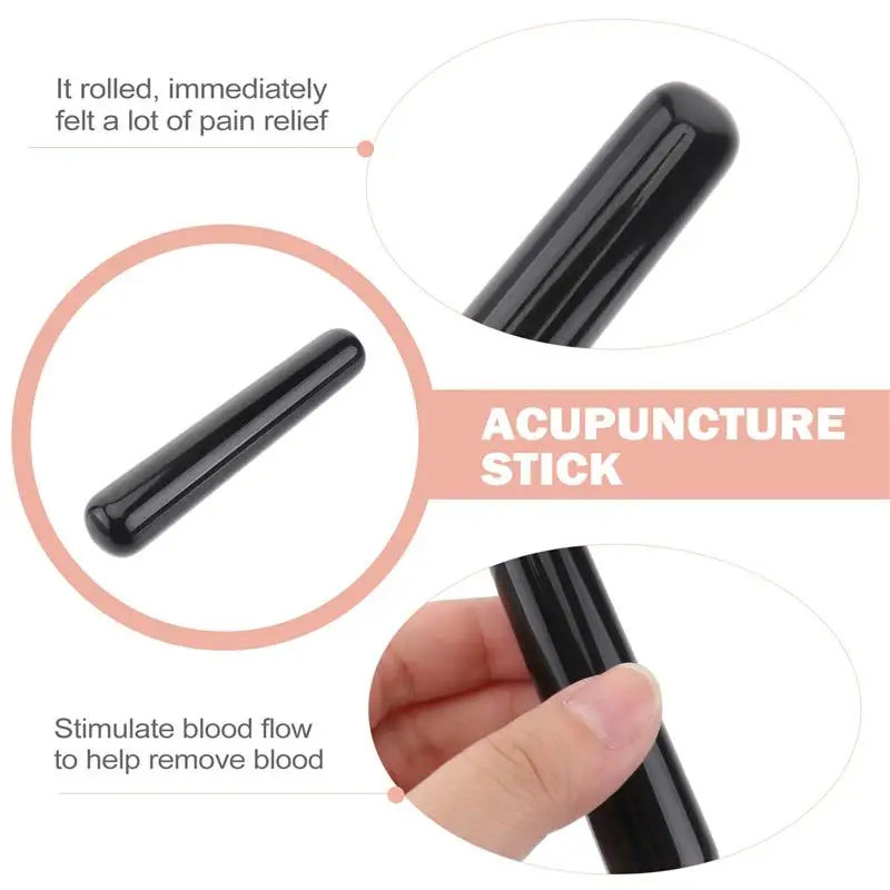 1pc Schwarz Gesicht Massage Fuß Roller Stick Obsidian Massage Werkzeuge Trigger Punkt Massage Bar Hand