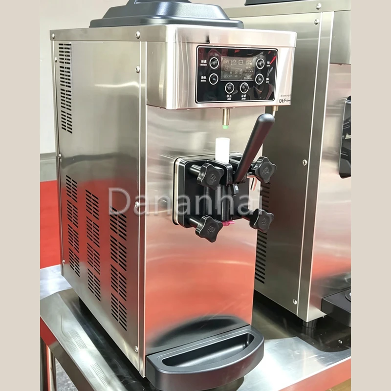 Ice Cream Maker Equipment, Single Head Stainless Steel Soft Serve Machine for Frozen Yogurt Batch Production