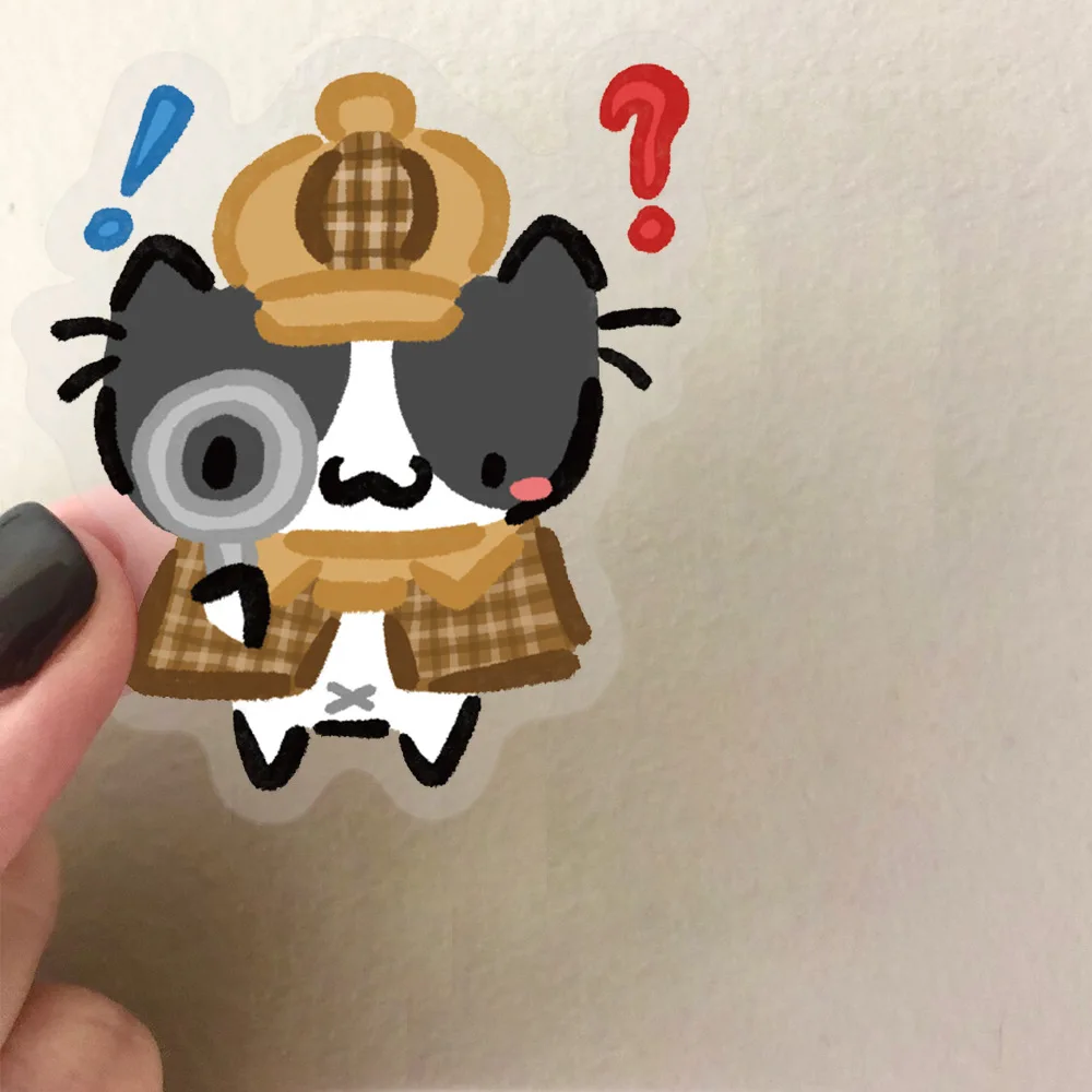 

54PCS Cartoon Cat INS Style Stickers Transparent Waterproof DIY Stickers Decoration Notebook Mobile Guitar Suitcase Graffiti