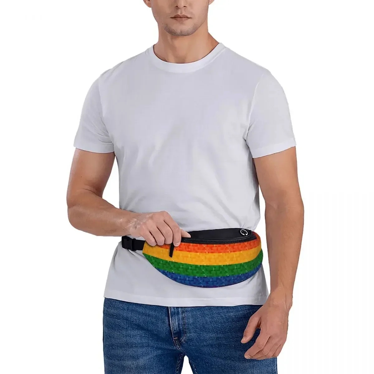 أكياس الخصر المطبوعة بكسل قوس قزح LGBTQ فخر الرجال النساء حزمة مراوح الموضة