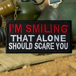 Parche bordado militar Soy smiling – moral divertida con velcro