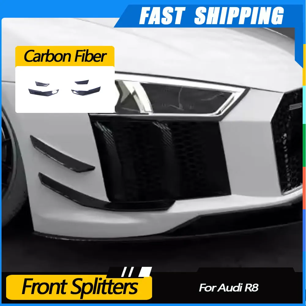 

JMCARCOOL для Audi R8 2016-2018 автомобильные передние разветвители, боковая отделка вентиляционного отверстия, боковые плавники из углеродного волокна, спойлер, комплекты кузова
