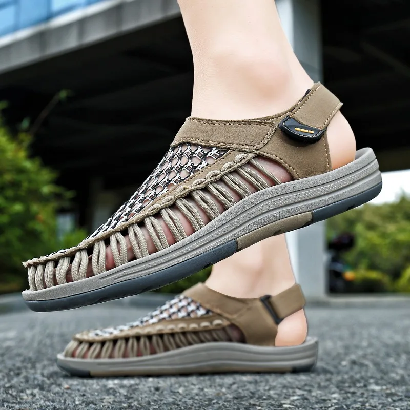 

Summer New Men's Sandals High Quality Handmade Weaving Casual Sandals Fashion Couple's Beach Sandals Outdoor Water Shoes for Men