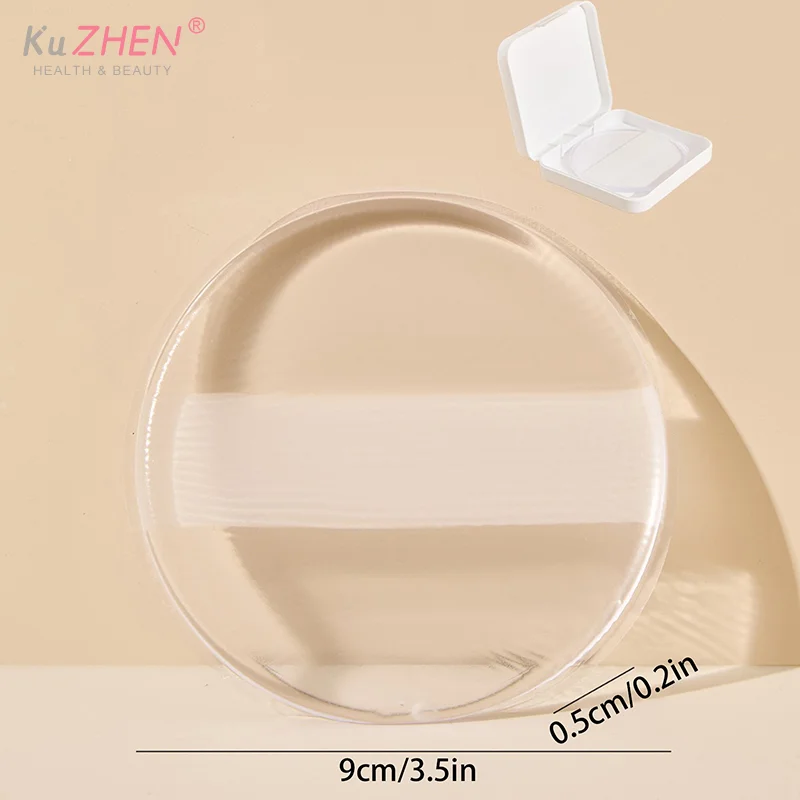 ソフトシリコーンゲルパウダーパフスポンジボディローションフェイスファンデーション用透明パウダーエットパウダーパフアプリケーターツールなし