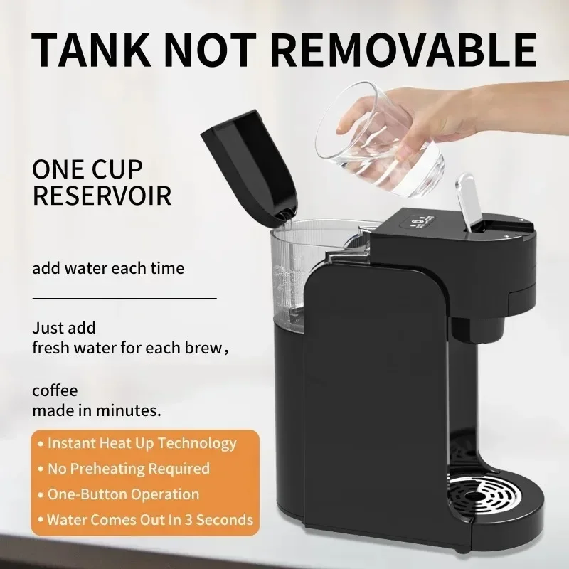 Портативная мини-кофеварка, многофункциональная домашняя мини-автоматическая кофемашина для эспрессо, капсульная/порошок, двойная