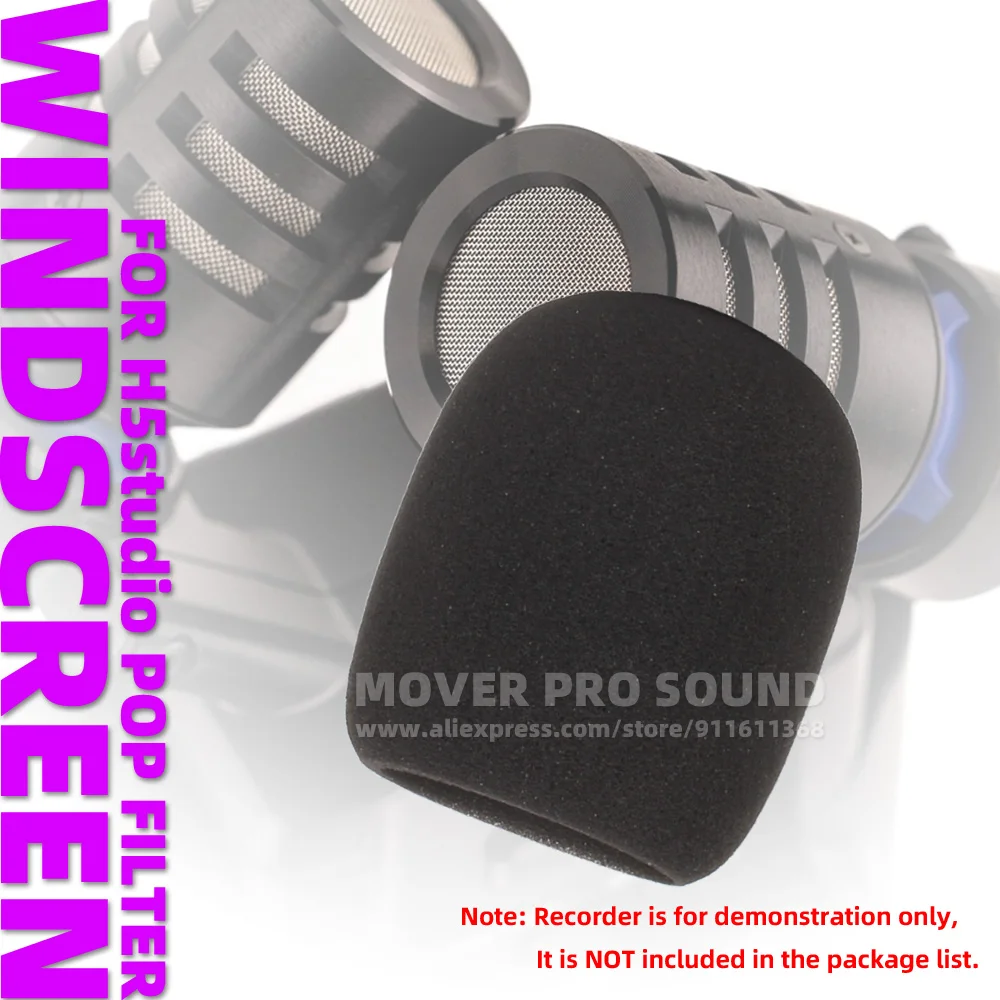 SnapVox Compatible With ZOOM H5 STUDIO Foam Shield Windscreen Recorder H5Studio H5S Pop Filter Microphone Sponge Windproof Cover view 2