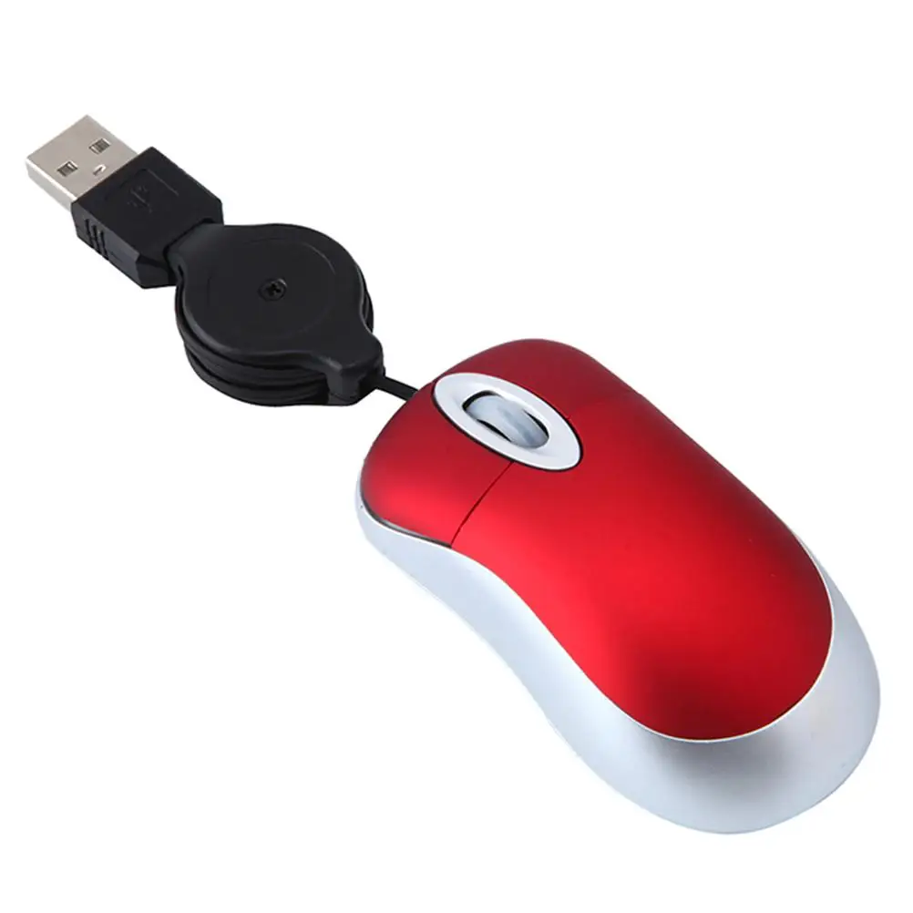

USB Mouse Silent Computer Wired Retractable Cable Maileg Telescopic Travel Origamiswift