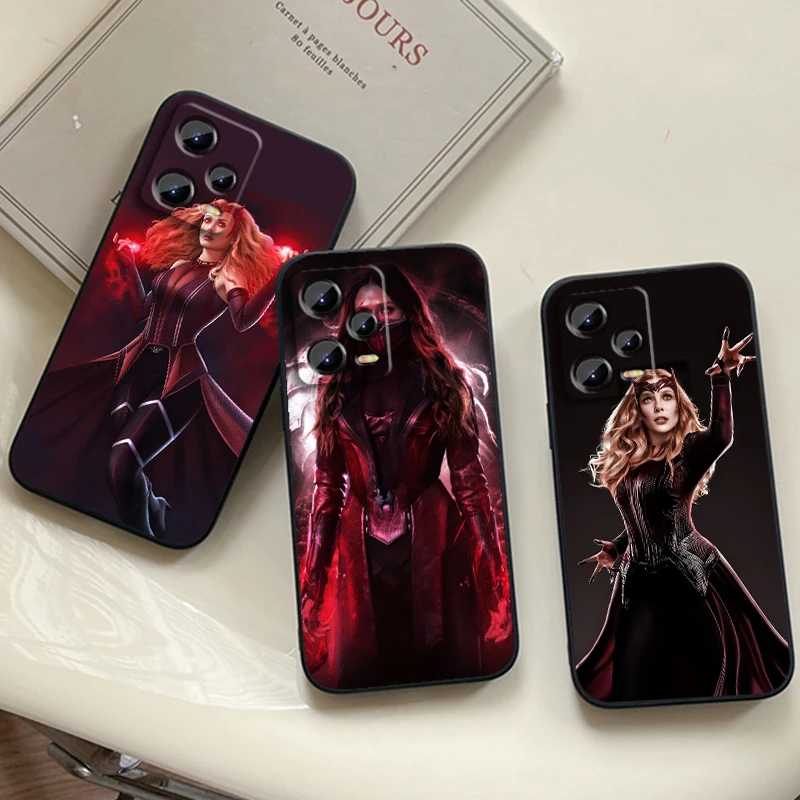 

Marvel Scarlet Witch For Xiaomi Redmi Note 13 12R 12 12S Turbo 11 11T 11S 10 10S Pro Plus 5G Black Soft Phone Case