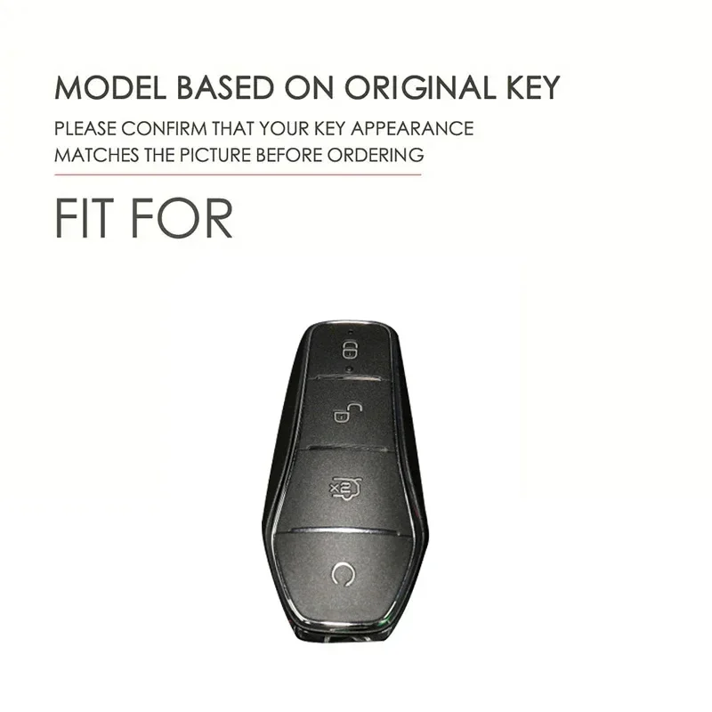 ​Precise Fit 4-Button Key Fob Cover for BYD Dolphin Han Qin Plus Song L, Full Protection Case with Metal Frame & Keychain