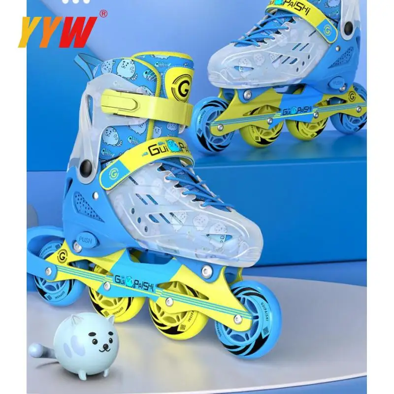 Children Roller Shoes Four Wheels Kids Flying Skates Fashion Girls & Boys Sneakers Sports Casual Size S-M-L