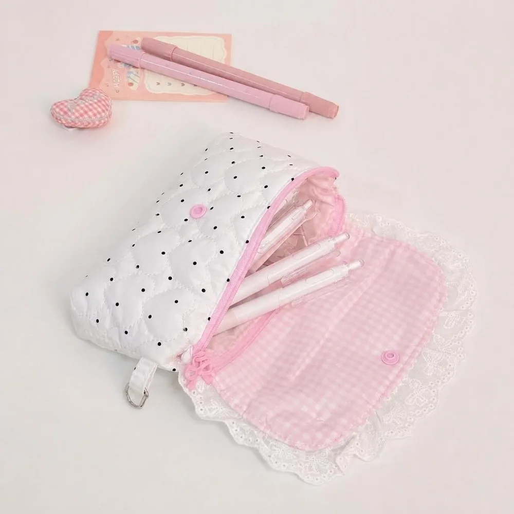 Durable Butterfly Rabbit Print Pencil Case Flap Button-down Large Capacity Pen Bag Multifunctional Stationery Pouch Students