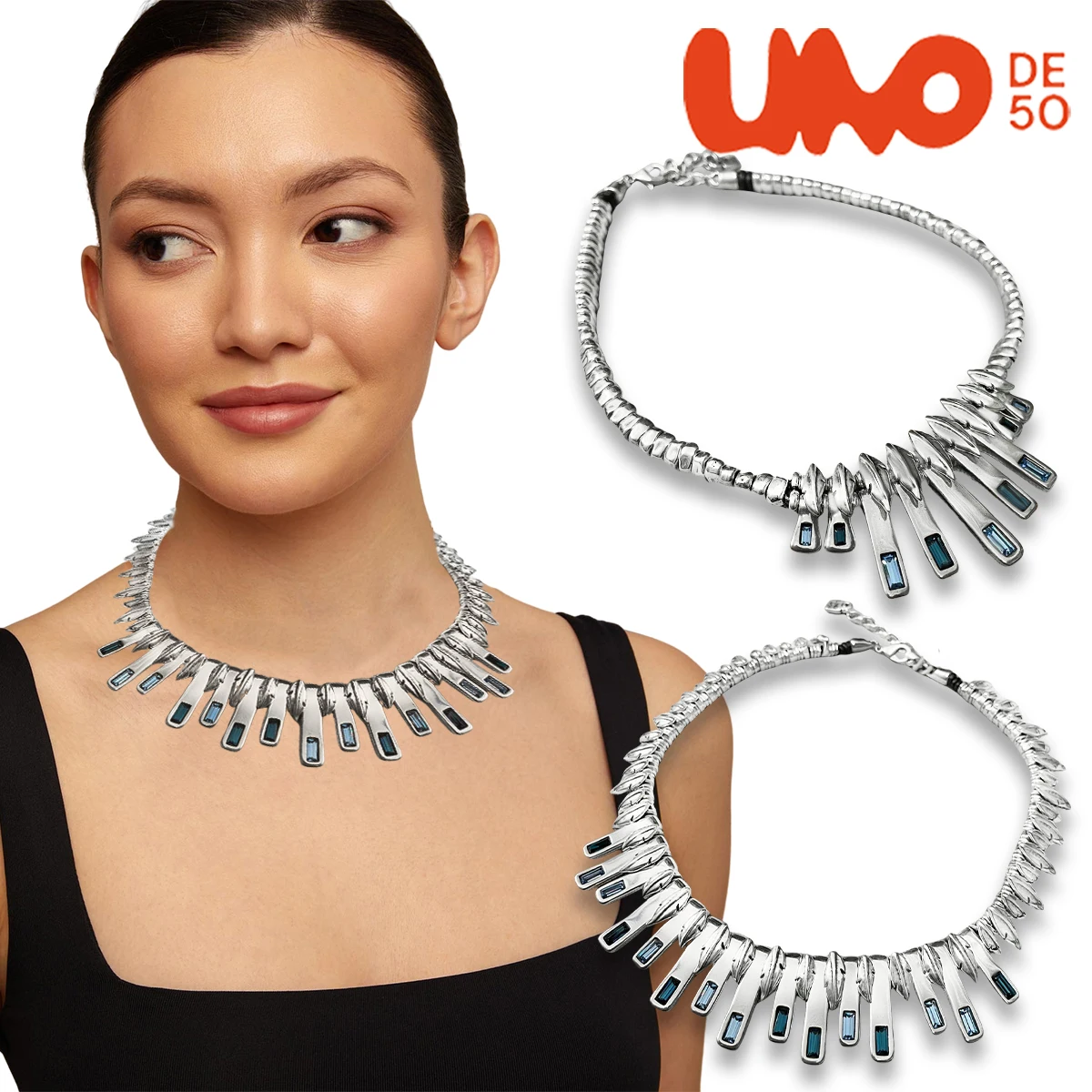 

UNODE50 necklace Fashionable new light luxury European and American crystal necklace with niche design