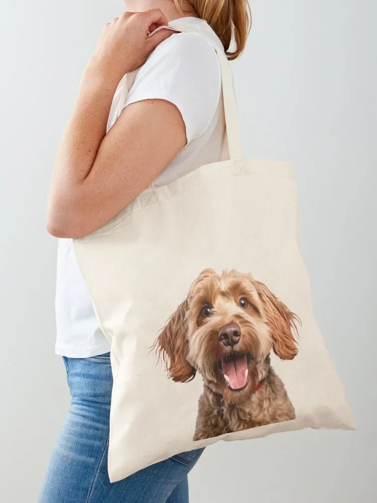 Happy Red Cockapoo dog portrait Tote Bag shopping bag Lady bag Lady bags Candy bags
