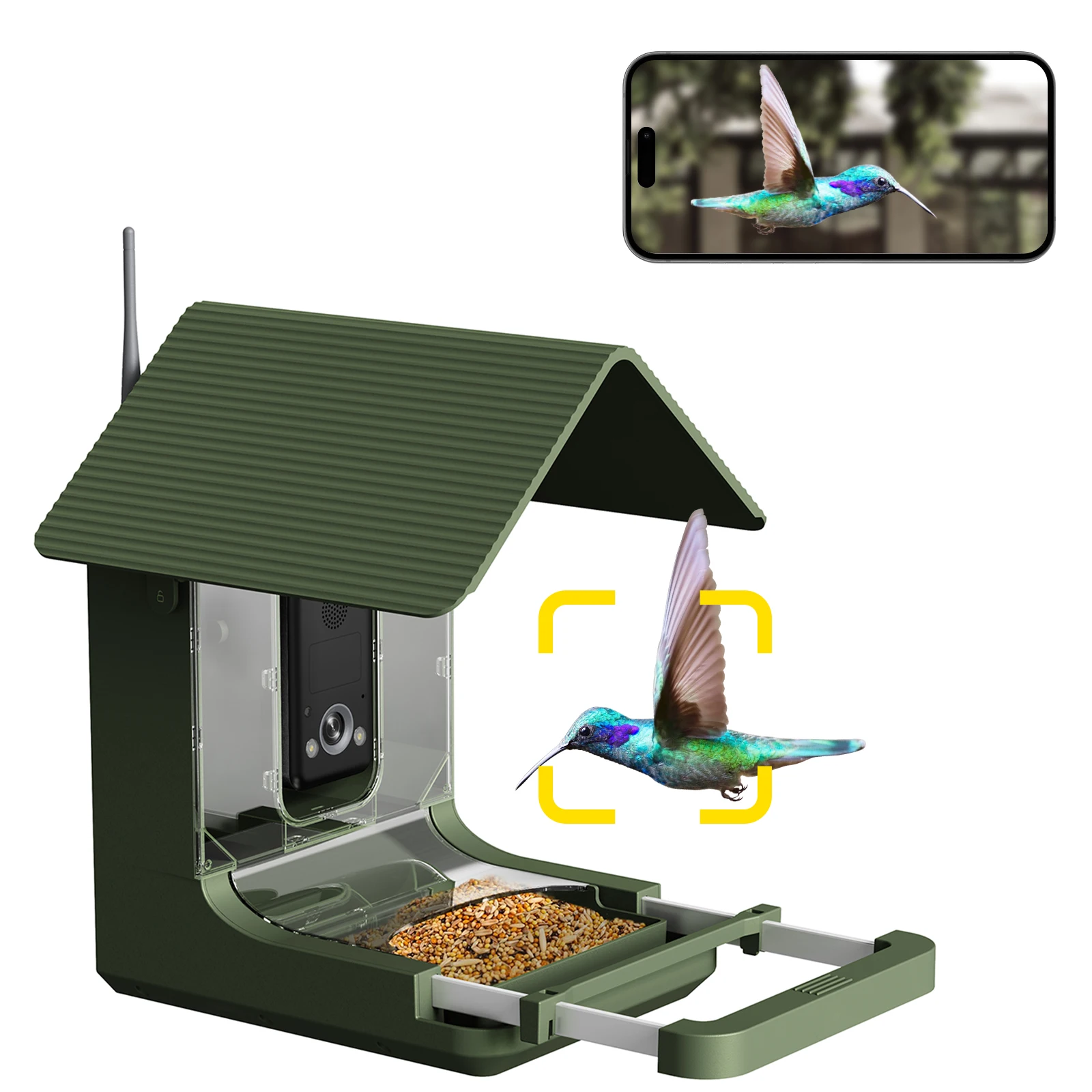 Willfine 0.4S Trigger Speed AI Identify 10000+ Bird Species Auto Capture 4K Videos Smart Bird Feeder With Camera