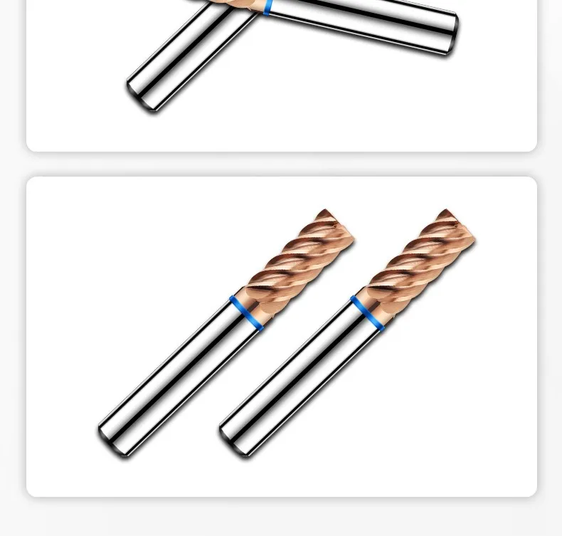 Azzkor 6f fräser farb ring beschichtung wolfram stahl karbid flach boden fräser für cnc mechanische werkzeuge TGB-HRC58 – Detail 17