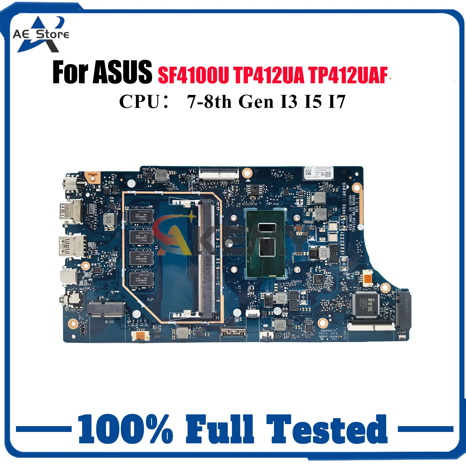 

TP412UA Laptop Motherboard For ASUS VivoBook Flip TP412UA TP412UAF TP412U SF4100U Mainboard With I3 I5 I7 CPU 100% tests OK stk
