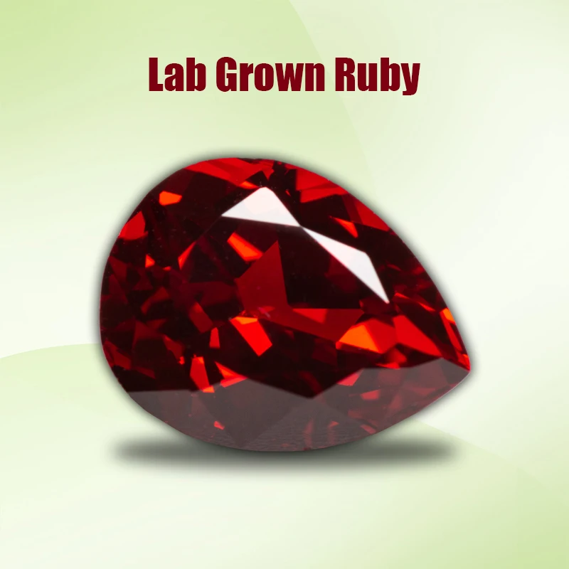 

Lab Grown Ruby Pear Shaped Red Color Charms Gemstone for DIY Ring Necklace Earrings Main Materials Selectable AGL Certificate