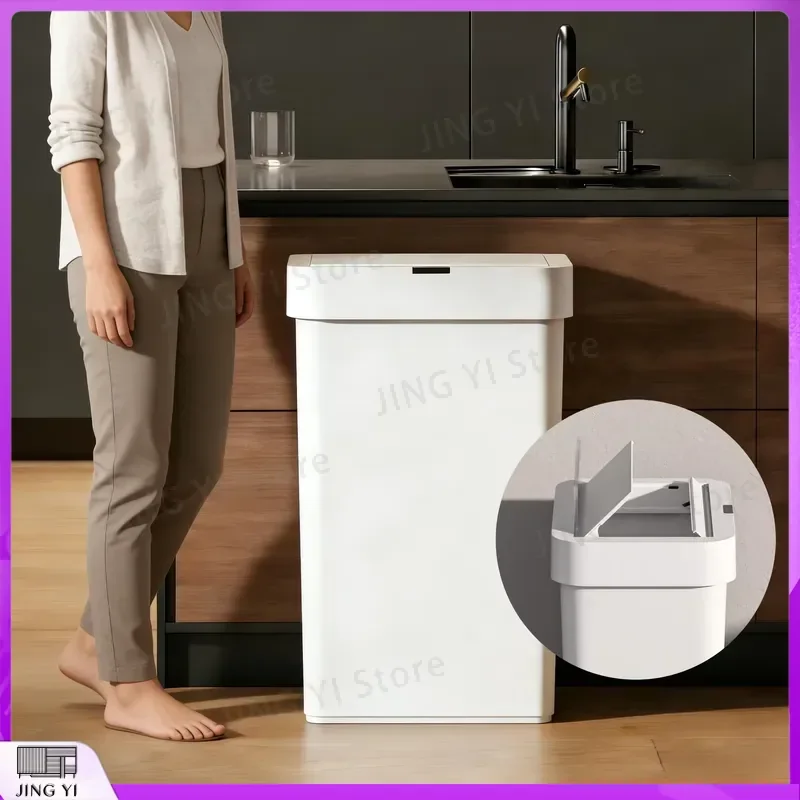 Smart Automatic Sensor Trash Can 50L Large Capacity Battery Powered Indoor Waste Bin for Kitchen Bathroom Bedroom Office