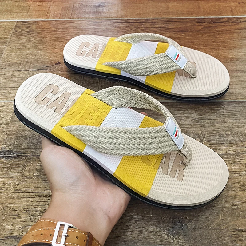 Men's Shoes 39-44 Simulated Flip FloversSimple Fresh Japanese Style Slippers Summer Beach Hot Selling Non-slip Bathroom Slippers