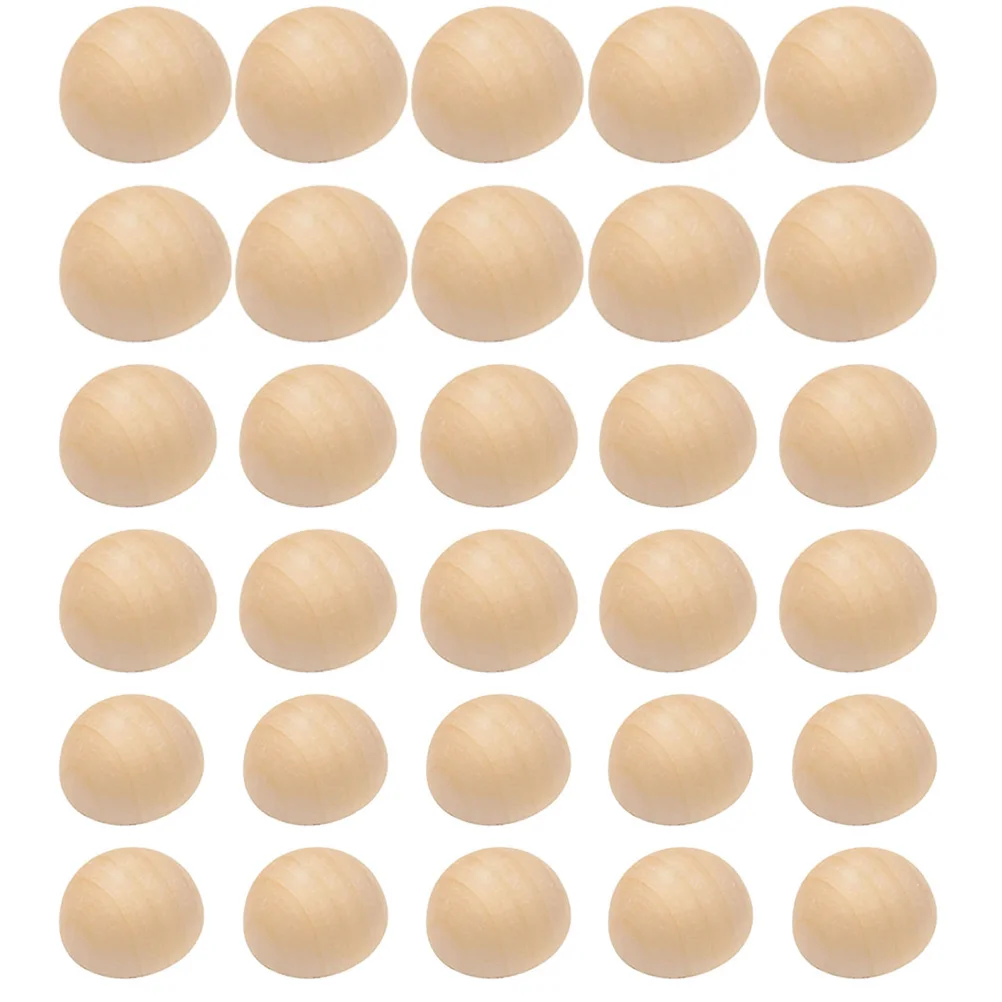 

300Pcs Half Wooden Balls Unfinished Split Wood Balls for DIY Projects Crafts Earrings Ornaments Natural Wood Beads Craft