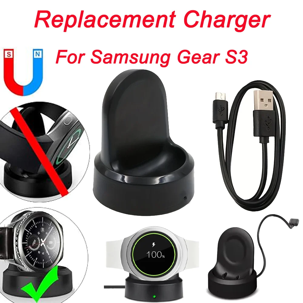 Charging Cradle Dock For Samsung Gear S3 Classic/Frontier/Gear S2 Classic Smart Watch, Charging Stand with Micro USB Cable