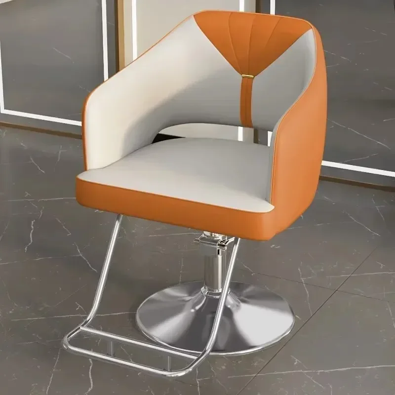 Trendy Salon Hair Barber Chair Leg Rest Elegant Armrest Square Mat Chair Lifter Minimalist Soft Cadeira De Barbeiro Furniture