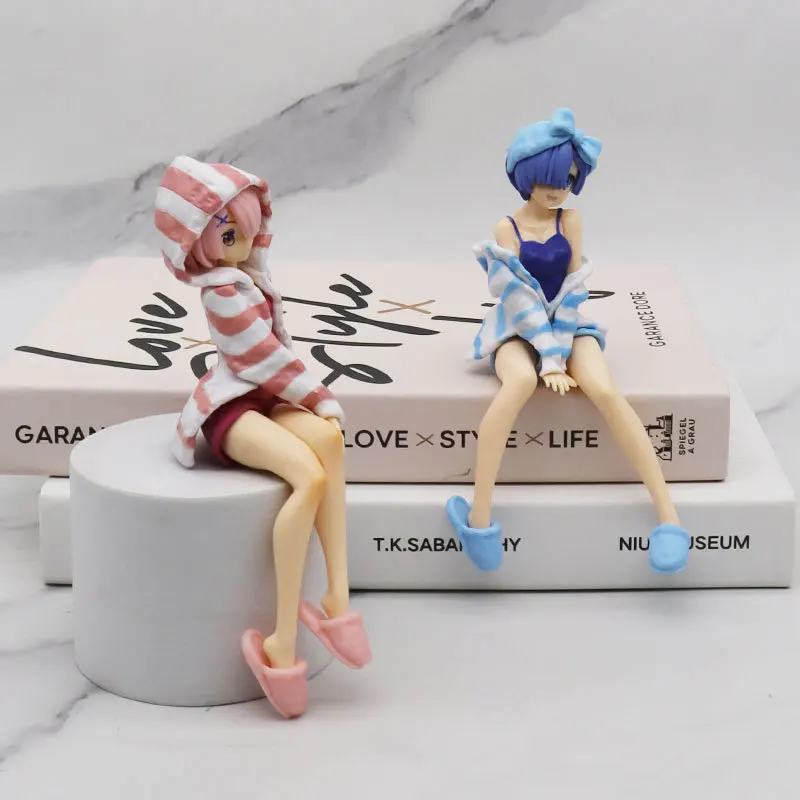 

Mini Figure Rem Ram from Anime Perfect for Collectors Anime Fans Creative Sleepwear Design Ideal as Decorative Display Gift