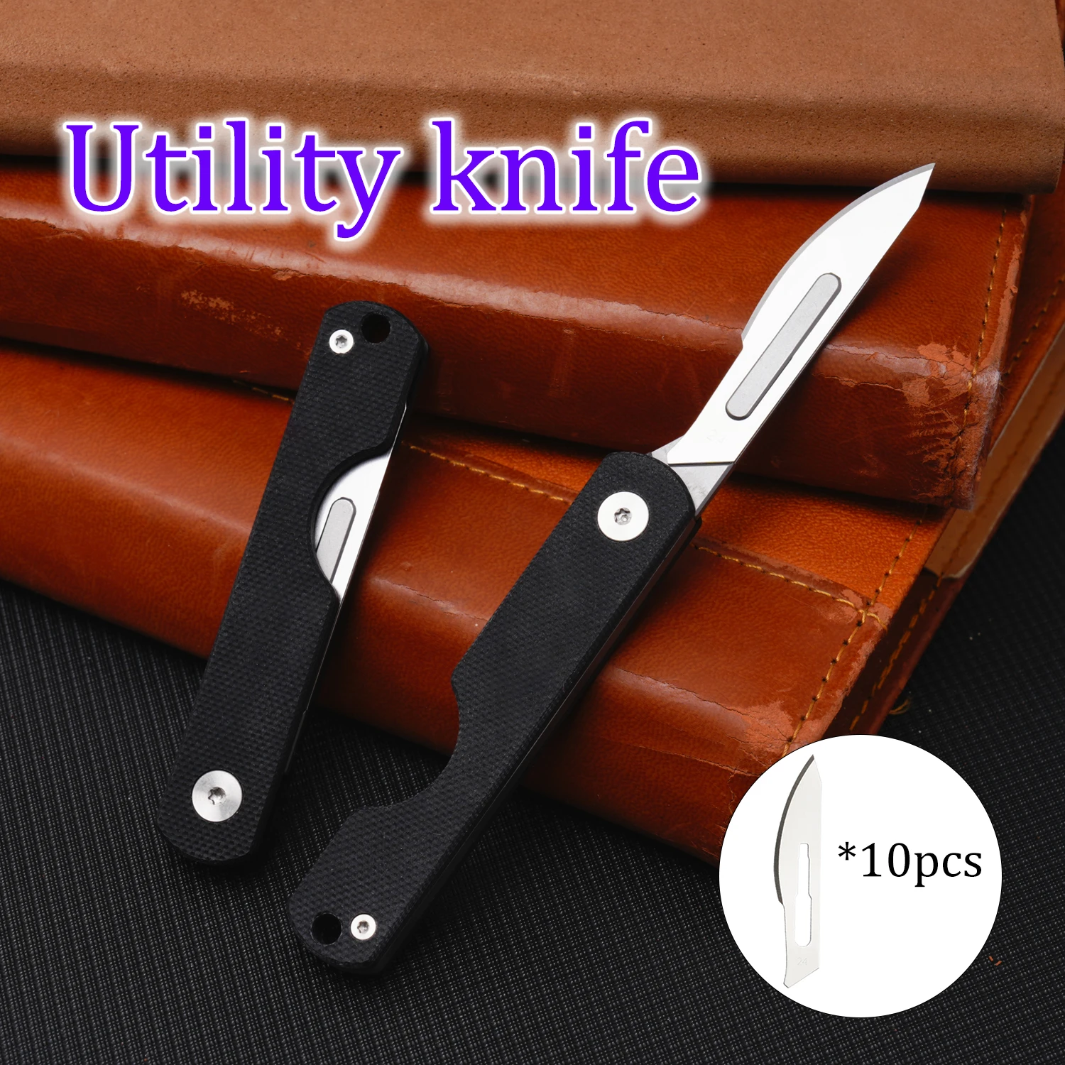 Titanium Alloy Practical Folding Knife Anti Slip Frosted Handle Outdoor EDC Camping Tools Replaceable Blade