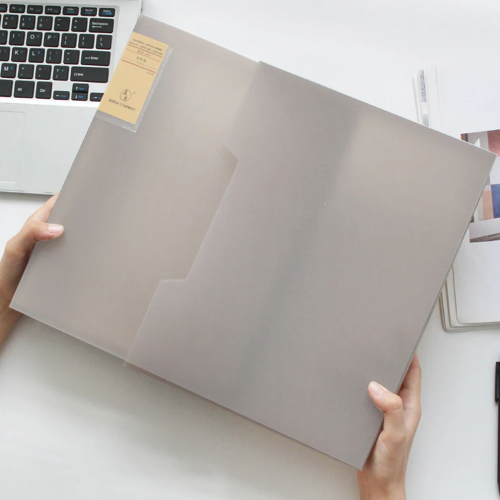

File Folder with Shell A4 Storage Accordion Office Supplies Grey Document Organizer