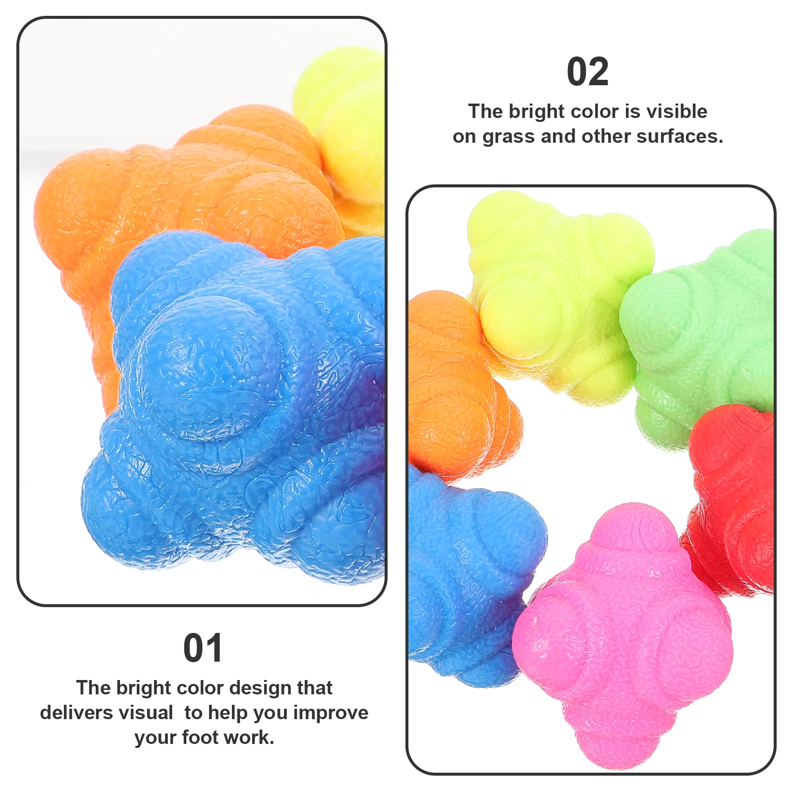 

6pcs Hexagonal Reaction Fitness Training Balls Agility Exercise Balls For Baseball Indoor Gear Hand Eye Coordination Ball