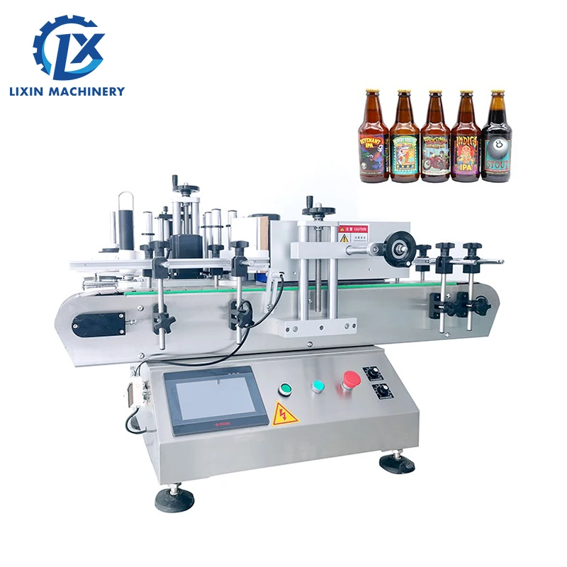 

LX-T150 Desktop Automatic Water Glass Plastic Round Bottle Cans Labeling Machine Essential Oil Bottle Label Applicator