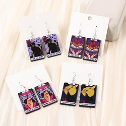 1Pair Reader Tarot Drop Earring  Acrylic Spicy For Woman Girl Holiday Birthday Gift