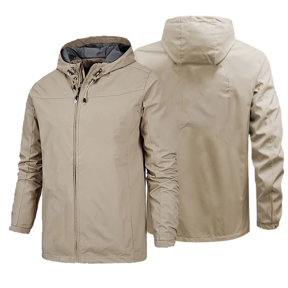 Sports Jacket, Men's Spring and Autumn Hooded Jacket, Outdoor Casual Loose Jacket