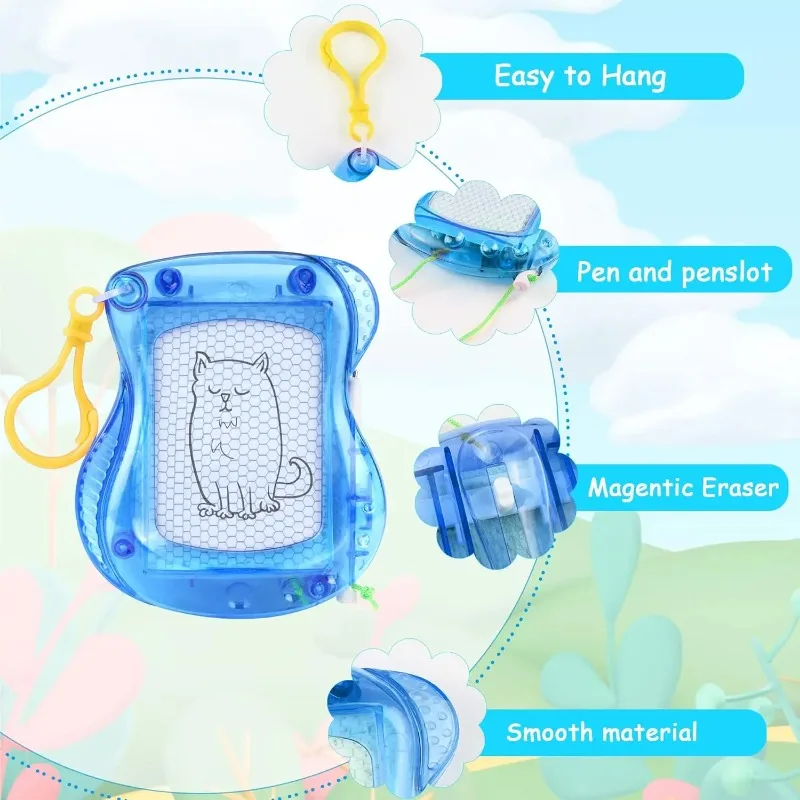 1-10 قطعة لوحة رسم مغناطيسية صغيرة المفاتيح خربش الوسادة مع قلم لعبة محمولة قابلة للمسح لوح كتابة هدية تعليمية للأطفال