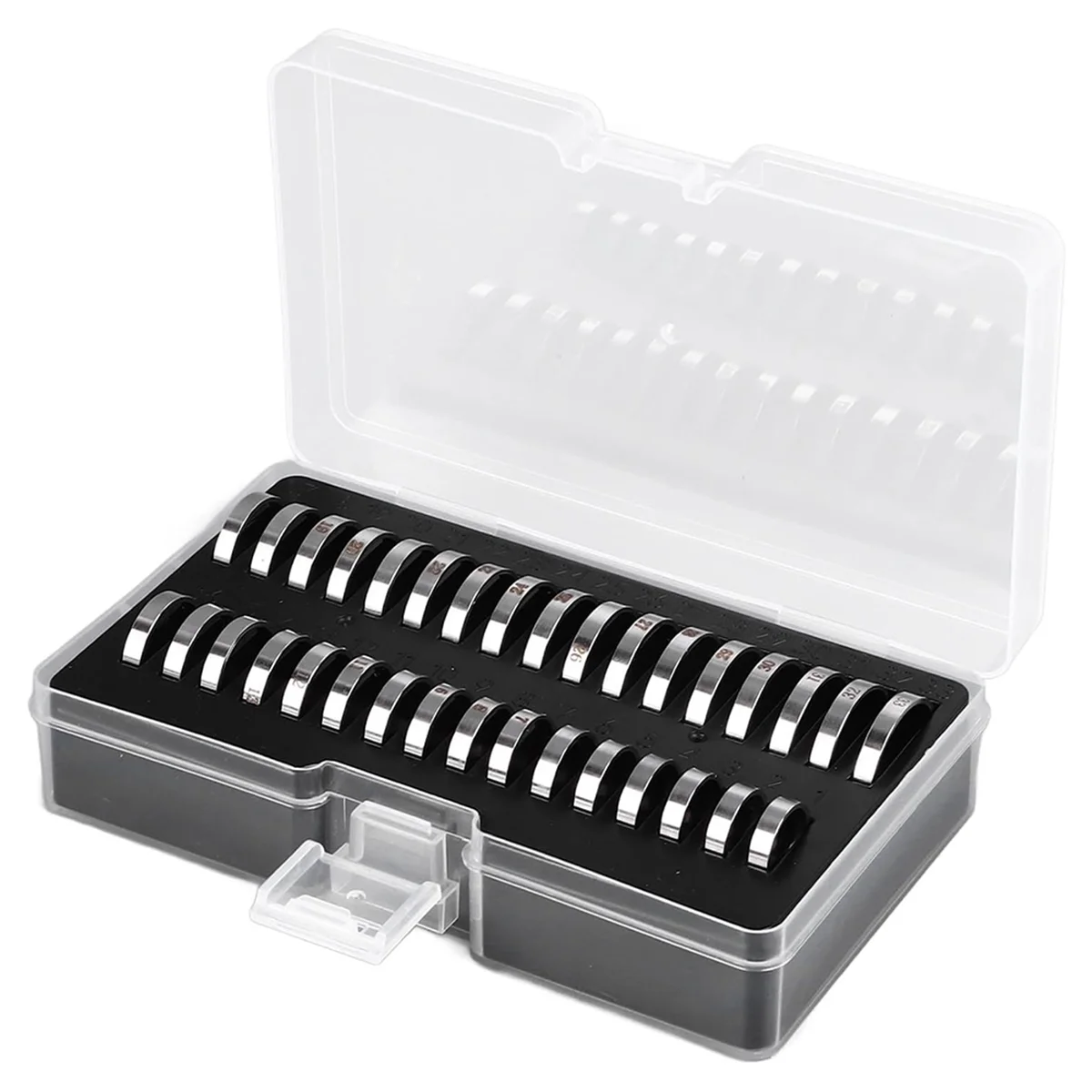 

A06K Инструмент для измерения размера кольца, Калибры для измерения размера пальца, Инструмент для измерения размера кольца, 33 шт., Измерительный инструмент для измерения размера кольца из нержавеющей стали