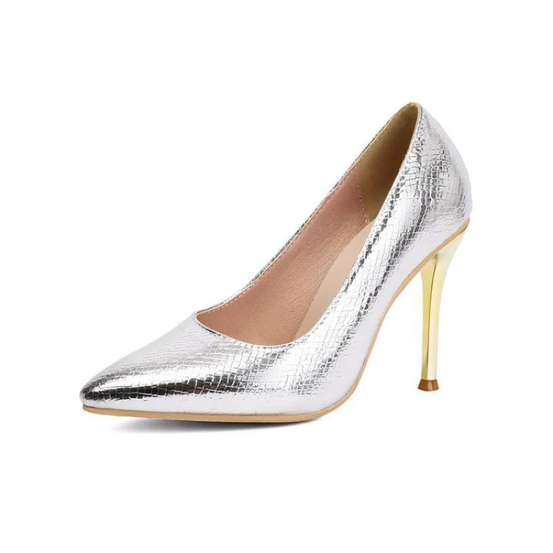 Oversized   High heels  Ladies' party shoes women's pumps and heels Super high  Pointed toe simple