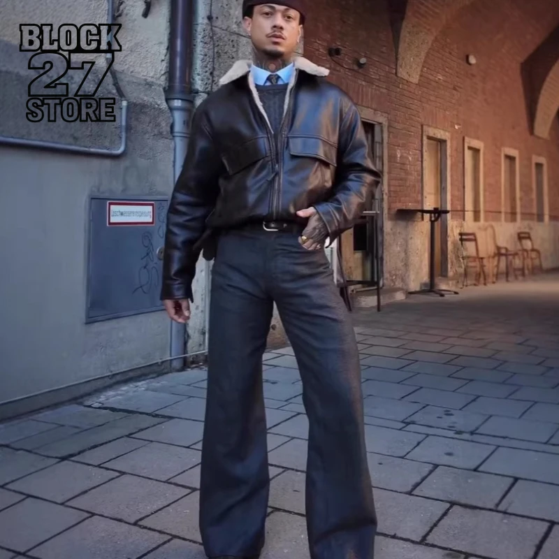 

Mens Pants Harajuku American Streetwear High Waist Flared Pants Slim Fit Spring Casual Street Style Unisex Fashion Trend Jeans