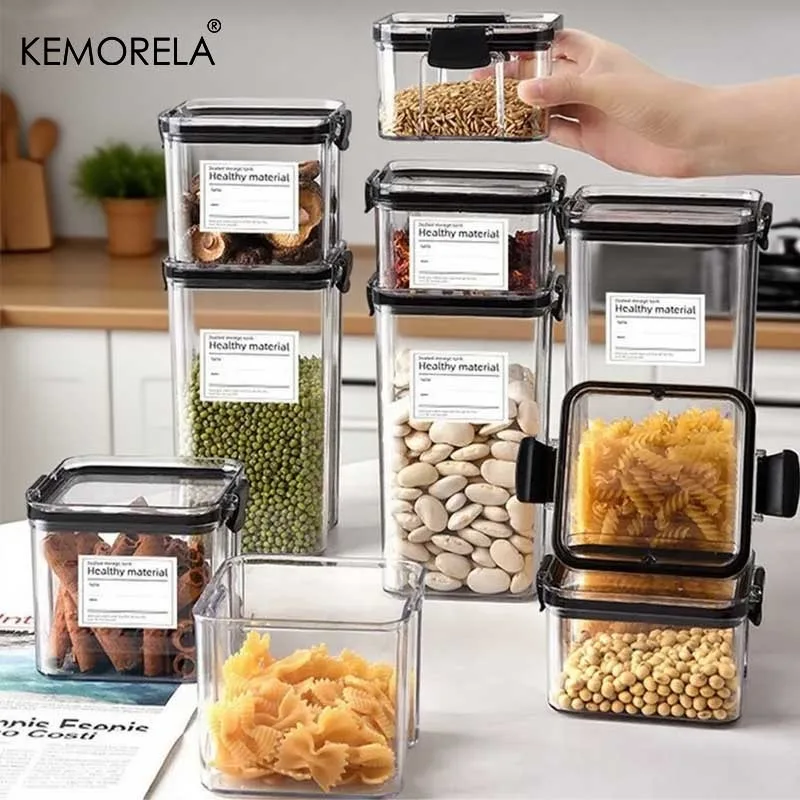Transparente Frischhaltedosen, 460/700/1300 ml, luftdichte Kunststoff-Aufbewahrungsboxen für die Küche, stapelbare Dose für die Organisation der Küche